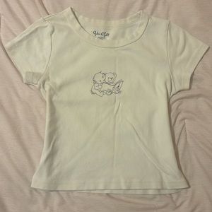 brandy melville cream graphic top